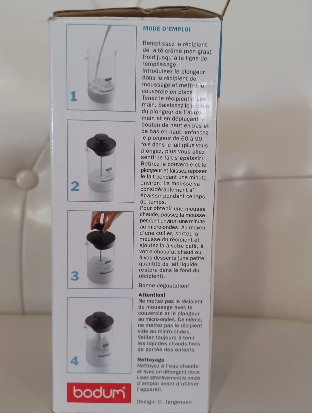 BODUM Black and Clear Glass Aerius Milk Frother For Coffee Bar Decadent Drinks